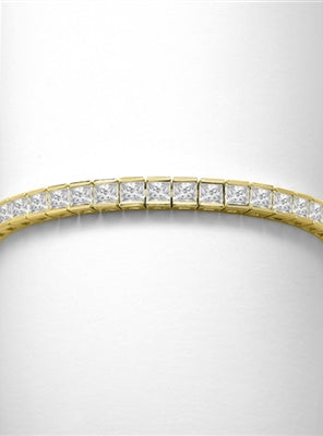 Princess cut diamond in gold vermeil bracelet
