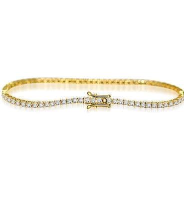 Gold Vermeil -7" round brilliant stone bracelet