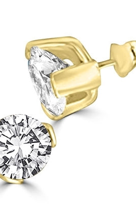 2ct round-cut stone earring in 14K Gold Vermeil