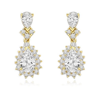 7ct white essence earrings in 14K Gold Vermeil