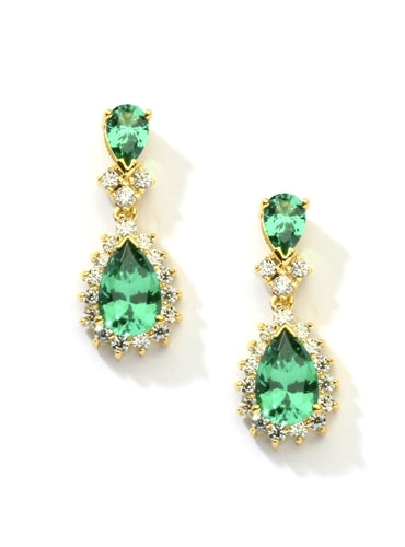 7ct emerald essence earrings in vermeil