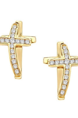 Wondrous Cross Earrings in Gold Vermeil