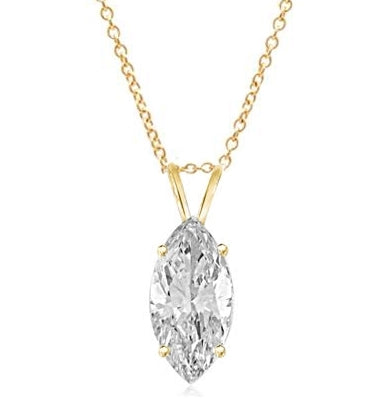 14K Gold Vermeil marquise cut pendant