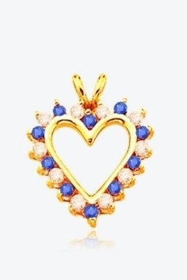 Sapphire Essence Heart Pendant - 0.5 Cts. T.W. set in 14K Gold Vermeil.