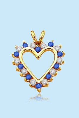 Sapphire Essence Heart Pendant - 0.5 Cts. T.W. set in 14K Gold Vermeil.