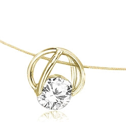 14K Gold Vermeil Slide Pendant with classic Round Brilliant Diamond Essence. 1.25 Cts.T.W.
Free Vermeil Chain Included.