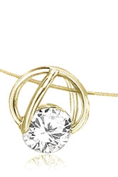 14K Gold Vermeil Slide Pendant with classic Round Brilliant Diamond Essence. 1.25 Cts.T.W.
Free Vermeil Chain Included.