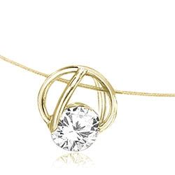 14K Gold Vermeil Slide Pendant with classic Round Brilliant Diamond Essence. 1.25 Cts.T.W.
Free Vermeil Chain Included.