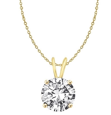 1 ct round stone pendant in gold vermeil