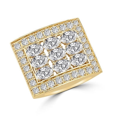 14K Gold Vermeil pendant, made of nine oval cut Diamond Essence stones and round melees. Little arch on the frame makes it unique. 5.0 cts. T.W. Chain not included.