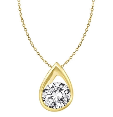 Gold Vermeil pendant with rain drop shape