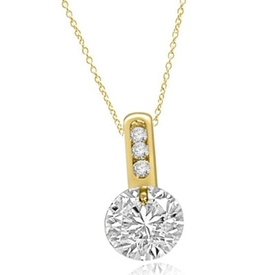 Magnificent pendant with 2.0 cts. tension set in Gold Vermeil