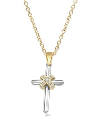 Pendant-0.25 ct center cross of round diamond