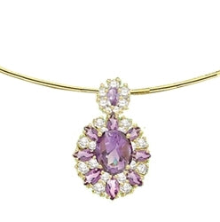 14K Gold Vermeil pendant with Amethyst stones