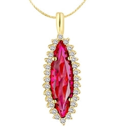 4ct ruby stone pendant in 14k Gold Vermeil