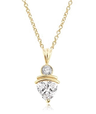 2.5ct Diamond stone pendant in gold vermeil