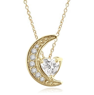 Moon is yours-set in a perfect harmony this pendant with 1 carat heart essence and round brilliant masterpieces in Gold Vermeil. 1.20 cts.t.w.