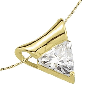 pendant-1ct triangle cut stone in gold vermeil