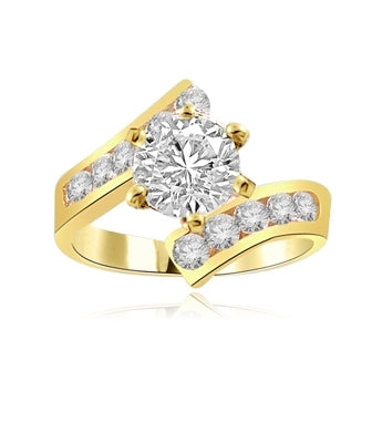 Ringround stone & channel set in gold vermeil