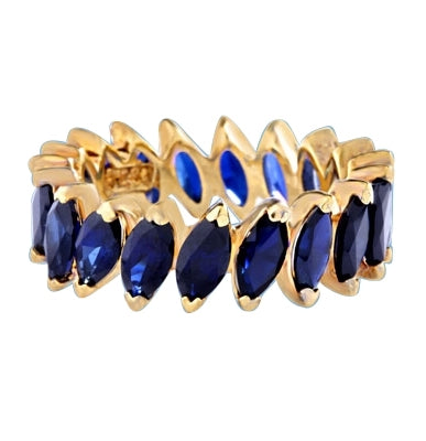 eternity marquise cut sapphire stone in gold vermeil