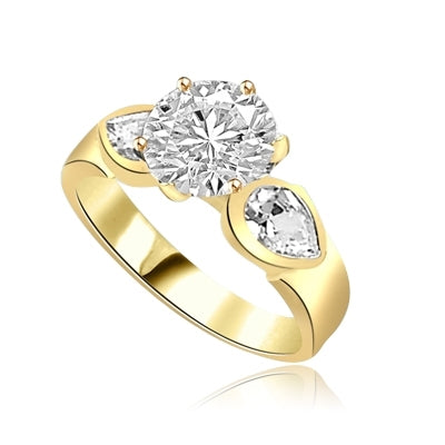 2 cts Blithe and bright ring in Gold Vermeil