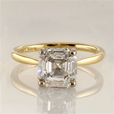 14k gold vermeil ring with asscher cut stone