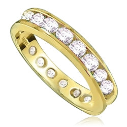 channel set round diamond band in gold vermiel