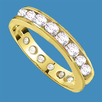 channel set round diamond band in gold vermiel