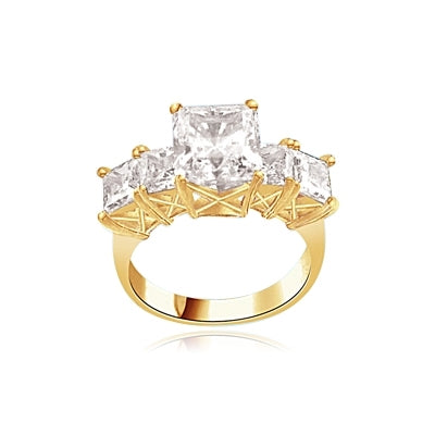 2ct Princess cut Diamond Masterpiece ring in vermeil