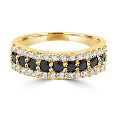 Ring 9 onyx diamond round stone white DE stones