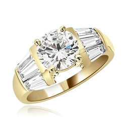 3cts Brilliant Ring in gold vermeil