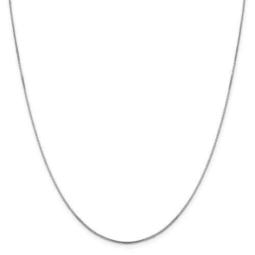 14K solid white gold 1.0 mm Sparkle Octagonal Box chain