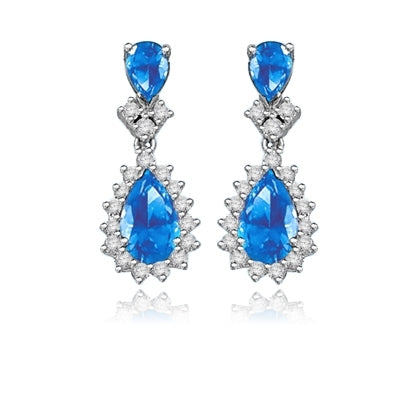 7ct Sapphire essence earrings in white gold