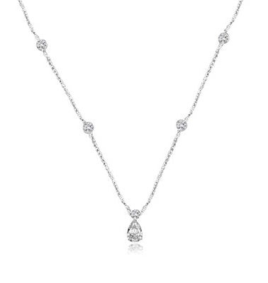 3ct pear cut diamond with bezel-set in white gold
