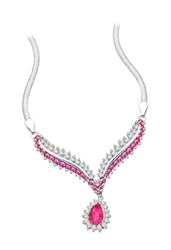 4.5 ct. Ruby Essence stones necklace in white gold