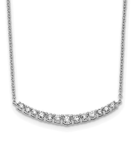Bar set white gold lab grown diamonds necklace