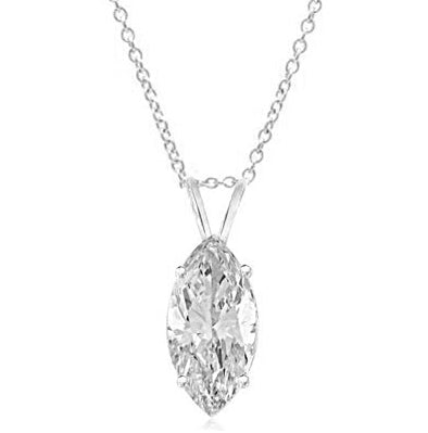 white gold marquise cut pendant