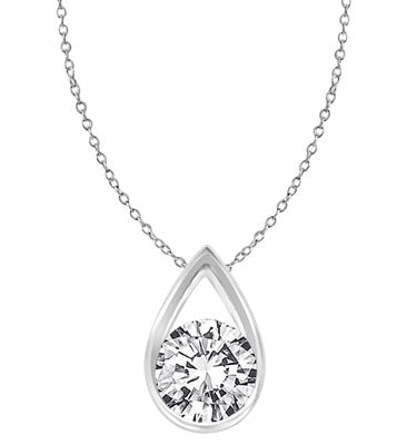 White gold pendant with rain drop shape