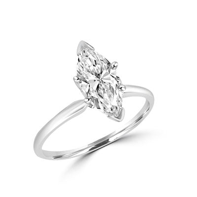 White Gold Ring with marquise shape diamond