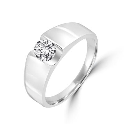 14K Solid White Gold ring with 1.0 carat round brilliant stone. (Also available in Platinum Plated Sterling Silver,Item#SRD1507/ 14K Solid Yellow Gold,Item#GRD1507/ 14K Gold Vermeil,Item#VRD1507).