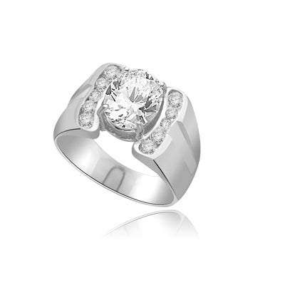 CITY LIGHTS Art deco Mans ring in White Gold