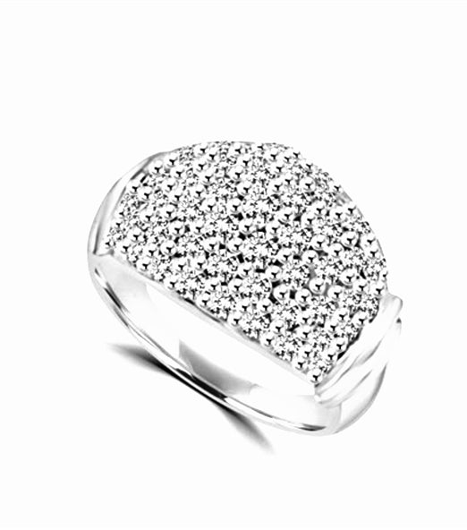 Ring pave ring with round pieces