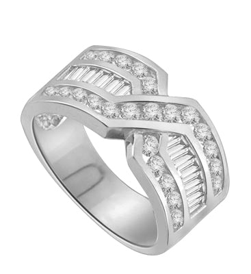 Tenderly- 14K Solid White Gold ìXî ring 2.5 cts.t.w