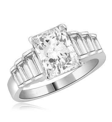 4.25 ct. t.w. ring with emerald cut center