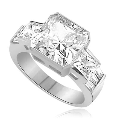 6.5ct peerless sq-cut Diamond ring in white gold