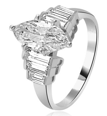2ct. Marquise-cut Diamond White Gold ring