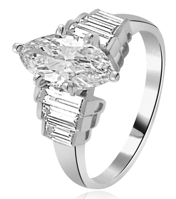 2ct. Marquise-cut Diamond White Gold ring