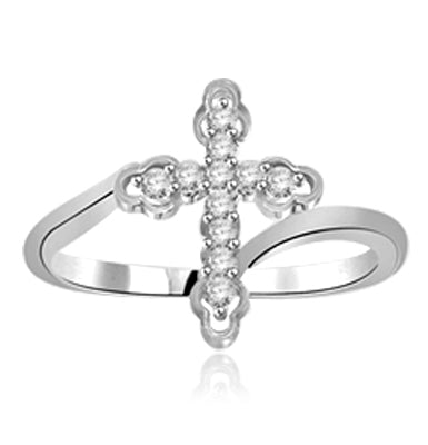 Gloria-Sublime ring with pure white Round cut Diamond