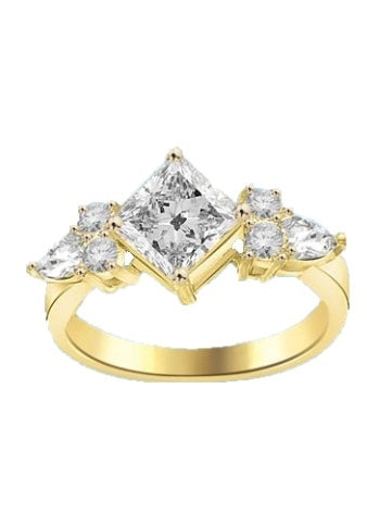 1.25ct princess cut diamond stone in gold vermeil
