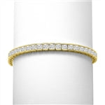 Princess cut diamond in solid gold bracelet